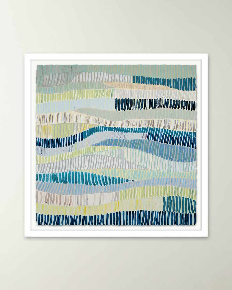 "Blue Fence 2" Framed Giclee on Paper by H. Scott